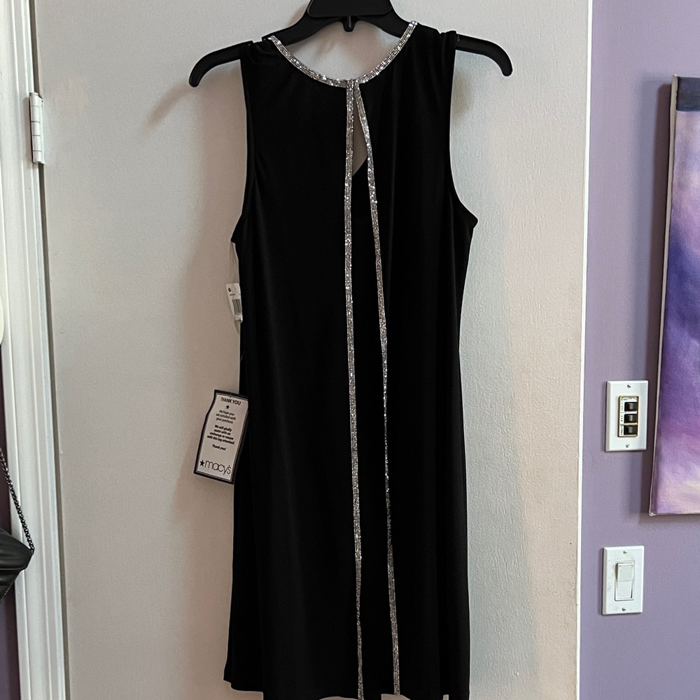 MSK Black Dress with Silver Detailing